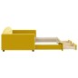 vidaXL Divano Letto Estraibile con Cassetti Giallo 100x200cm Velluto vidaXL Divano Letto Estraibile con Cassetti Giallo 100x200cm Velluto