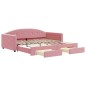vidaXL Divano Letto Estraibile con Cassetti Rosa 100x200 cm Velluto vidaXL Divano Letto Estraibile con Cassetti Rosa 100x200 cm Velluto