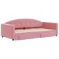 vidaXL Divano Letto Estraibile con Cassetti Rosa 100x200 cm Velluto vidaXL Divano Letto Estraibile con Cassetti Rosa 100x200 cm Velluto