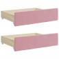 vidaXL Divano Letto Estraibile con Cassetti Rosa 100x200 cm Velluto vidaXL Divano Letto Estraibile con Cassetti Rosa 100x200 cm Velluto