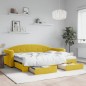 vidaXL Divano Letto Estraibile con Cassetti Giallo 80x200cm in Velluto vidaXL Divano Letto Estraibile con Cassetti Giallo 80x200cm in Velluto