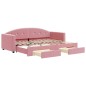 vidaXL Divano Letto Estraibile con Cassetti Rosa 80x200 cm Velluto