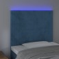 Testiera a LED Blu Scuro 100x5x118/128 cm in Velluto Testiera a LED Blu Scuro 100x5x118/128 cm in Velluto