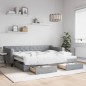 vidaXL Divano Letto Estraibile Cassetti Grigio Chiaro 90x200cm Tessuto vidaXL Divano Letto Estraibile Cassetti Grigio Chiaro 90x200cm Tessuto