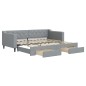 vidaXL Divano Letto Estraibile Cassetti Grigio Chiaro 90x200cm Tessuto vidaXL Divano Letto Estraibile Cassetti Grigio Chiaro 90x200cm Tessuto