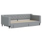 vidaXL Divano Letto Estraibile Cassetti Grigio Chiaro 90x200cm Tessuto vidaXL Divano Letto Estraibile Cassetti Grigio Chiaro 90x200cm Tessuto