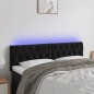 Testiera a LED Nera 144x7x78/88 cm in Velluto Testiera a LED Nera 144x7x78/88 cm in Velluto