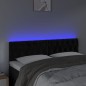 Testiera a LED Nera 144x7x78/88 cm in Velluto Testiera a LED Nera 144x7x78/88 cm in Velluto
