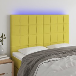 Testiera a LED Verde 144x5x118/128 cm in Tessuto