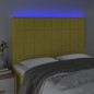 Testiera a LED Verde 144x5x118/128 cm in Tessuto