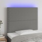 Testiera a LED Grigio Scuro 80x5x118/128 cm in Tessuto Testiera a LED Grigio Scuro 80x5x118/128 cm in Tessuto