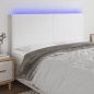 Testiera a LED Bianco 180x5x118/128 cm in Similpelle Testiera a LED Bianco 180x5x118/128 cm in Similpelle