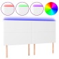 Testiera a LED Bianco 180x5x118/128 cm in Similpelle Testiera a LED Bianco 180x5x118/128 cm in Similpelle