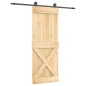 vidaXL Porta Scorrevole con Set Hardware 80x210 cm Legno Massello Pino vidaXL Porta Scorrevole con Set Hardware 80x210 cm Legno Massello Pino