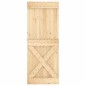vidaXL Porta Scorrevole con Set Hardware 80x210 cm Legno Massello Pino vidaXL Porta Scorrevole con Set Hardware 80x210 cm Legno Massello Pino