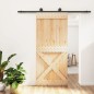 vidaXL Porta Scorrevole con Set Hardware 90x210 cm Legno Massello Pino vidaXL Porta Scorrevole con Set Hardware 90x210 cm Legno Massello Pino
