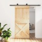 vidaXL Porta Scorrevole con Set Hardware 95x210 cm Legno Massello Pino vidaXL Porta Scorrevole con Set Hardware 95x210 cm Legno Massello Pino