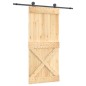 vidaXL Porta Scorrevole con Set Hardware 95x210 cm Legno Massello Pino vidaXL Porta Scorrevole con Set Hardware 95x210 cm Legno Massello Pino