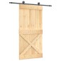 vidaXL Porta Scorrevole con Set Hardware 100x210cm Legno Massello Pino