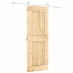 vidaXL Porta Scorrevole con Set Hardware 80x210 cm Legno Massello Pino