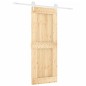 vidaXL Porta Scorrevole con Set Hardware 80x210 cm Legno Massello Pino vidaXL Porta Scorrevole con Set Hardware 80x210 cm Legno Massello Pino