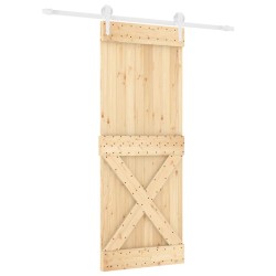 vidaXL Porta Scorrevole con Set Hardware 80x210 cm Legno Massello Pino