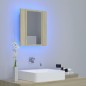 vidaXL Armadietto a Specchio con Luci LED Rovere Sonoma in Acrilico vidaXL Armadietto a Specchio con Luci LED Rovere Sonoma in Acrilico