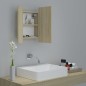 vidaXL Armadietto a Specchio con Luci LED Rovere Sonoma in Acrilico vidaXL Armadietto a Specchio con Luci LED Rovere Sonoma in Acrilico