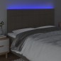 Testiera a LED Tortora 160x5x118/128 cm in Tessuto Testiera a LED Tortora 160x5x118/128 cm in Tessuto