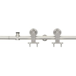 vidaXL Kit Binari Porta Scorrevole 183 cm Acciaio Inossidabile Argento