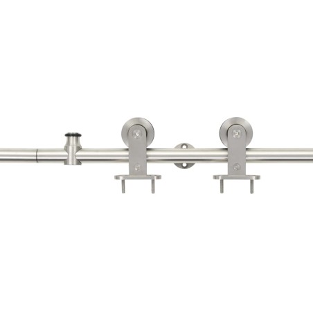 vidaXL Kit Binari Porta Scorrevole 183 cm Acciaio Inossidabile Argento