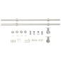 vidaXL Kit Binari Porta Scorrevole 183 cm Acciaio Inossidabile Argento