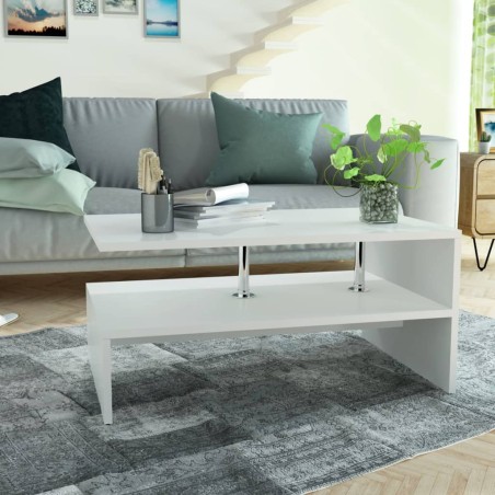 vidaXL Tavolino da Caffè in Truciolato 90x59x42 cm Bianco