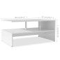 vidaXL Tavolino da Caffè in Truciolato 90x59x42 cm Bianco vidaXL Tavolino da Caffè in Truciolato 90x59x42 cm Bianco