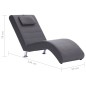 vidaXL Sdraio con Cuscino Grigio in Similpelle vidaXL Sdraio con Cuscino Grigio in Similpelle