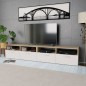 vidaXL Mobile Porta TV 2 pz in Truciolato 95x35x36 cm Rovere e Bianco vidaXL Mobile Porta TV 2 pz in Truciolato 95x35x36 cm Rovere e Bianco
