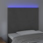 Testiera a LED Grigio Scuro 80x5x118/128 cm in Velluto