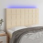 Testiera a LED Crema 144x5x118/128 cm in Tessuto Testiera a LED Crema 144x5x118/128 cm in Tessuto