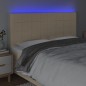 Testiera a LED Crema 180x5x118/128 cm in Tessuto Testiera a LED Crema 180x5x118/128 cm in Tessuto