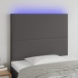 Testiera a LED Grigio 80x5x118/128 cm in Similpelle Testiera a LED Grigio 80x5x118/128 cm in Similpelle