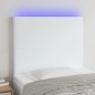 Testiera a LED Bianco 80x5x118/128 cm in Similpelle Testiera a LED Bianco 80x5x118/128 cm in Similpelle