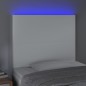 Testiera a LED Bianco 80x5x118/128 cm in Similpelle Testiera a LED Bianco 80x5x118/128 cm in Similpelle