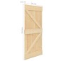 vidaXL Porta Scorrevole con Set Hardware 90x210 cm in Legno di Pino vidaXL Porta Scorrevole con Set Hardware 90x210 cm in Legno di Pino