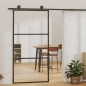 vidaXL Porta Scorrevole e Kit Montaggio Vetro ESG Alluminio 102x205cm vidaXL Porta Scorrevole e Kit Montaggio Vetro ESG Alluminio 102x205cm