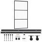 vidaXL Porta Scorrevole e Kit Montaggio Vetro ESG Alluminio 102x205cm vidaXL Porta Scorrevole e Kit Montaggio Vetro ESG Alluminio 102x205cm