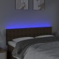 Testiera a LED Marrone Scuro 144x5x78/88 cm in Tessuto Testiera a LED Marrone Scuro 144x5x78/88 cm in Tessuto