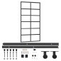 vidaXL Porta Scorrevole e Kit Montaggio Vetro ESG Alluminio 102x205cm