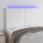 Testiera a LED Bianco 144x5x118/128 cm in Similpelle Testiera a LED Bianco 144x5x118/128 cm in Similpelle