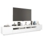 vidaXL Mobile Porta TV con Luci LED Bianco 260x35x40 cm vidaXL Mobile Porta TV con Luci LED Bianco 260x35x40 cm