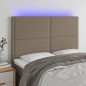 Testiera a LED Tortora 144x5x118/128 cm in Tessuto Testiera a LED Tortora 144x5x118/128 cm in Tessuto